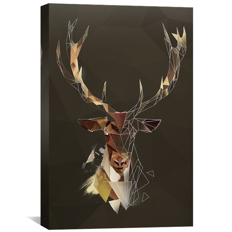 Low Poly Deer Dark Canvas