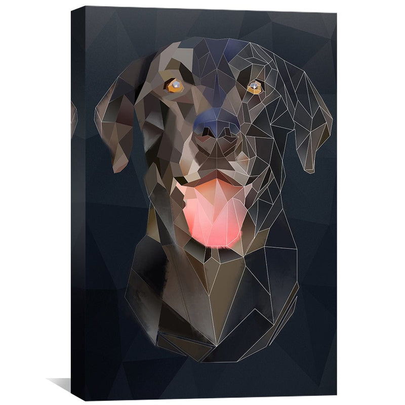 Low Poly Dog Dark Canvas