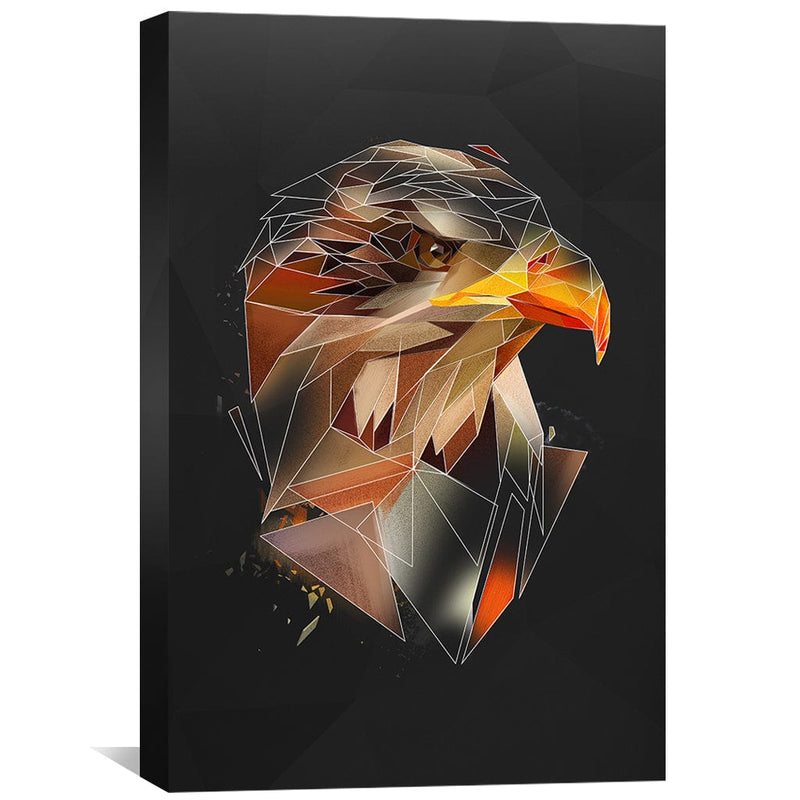 Low Poly Eagle 1 Dark Canvas