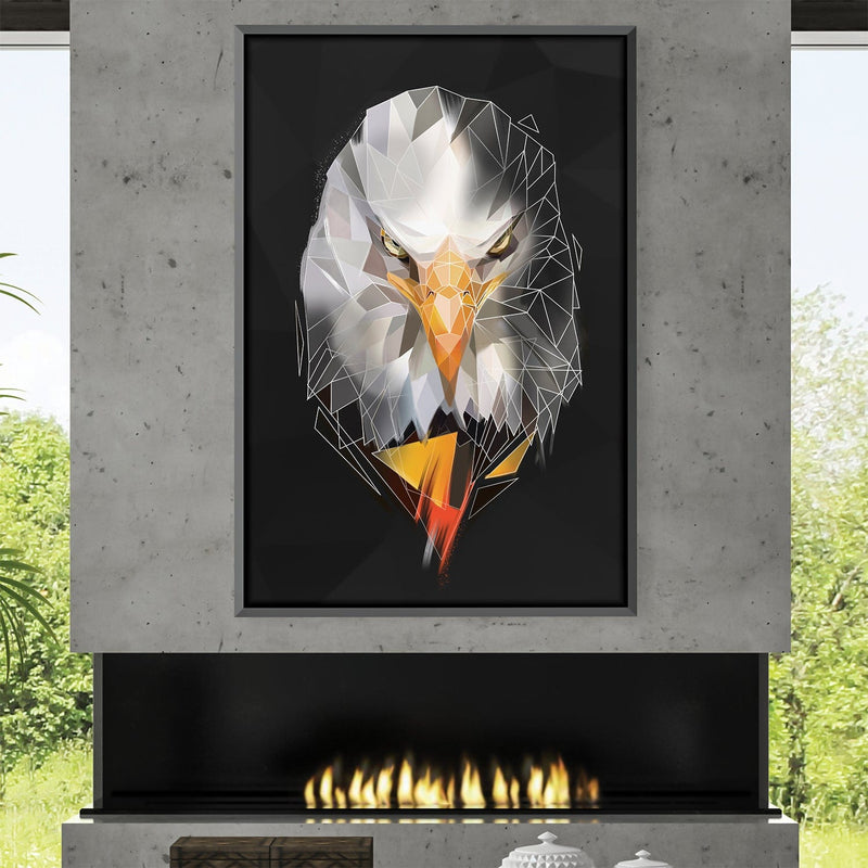 Low Poly Eagle 2 Dark Canvas