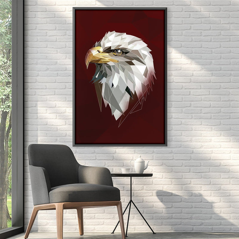 Low Poly Eagle 3 Dark Canvas