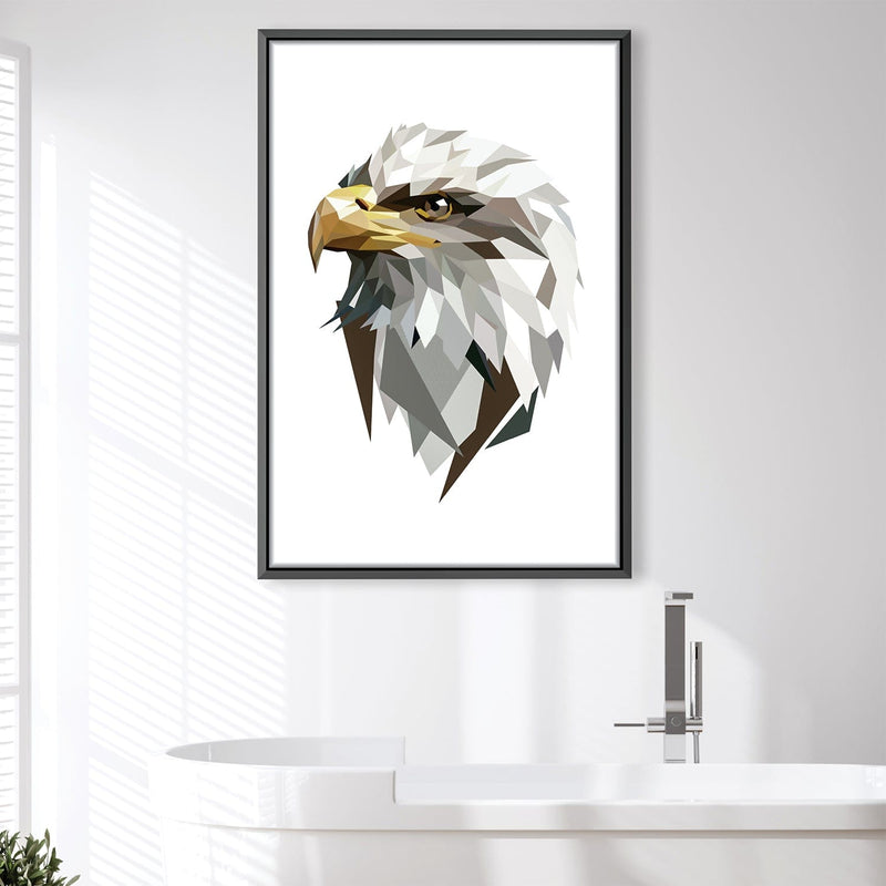 Low Poly Eagle 3 Light Canvas