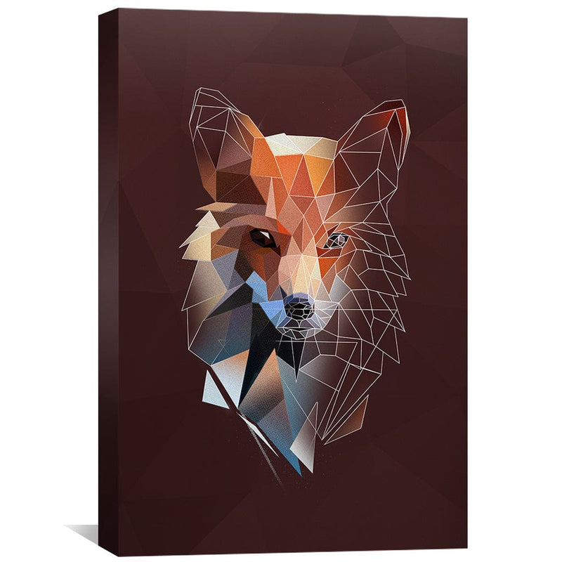 Low Poly Fox Dark Canvas