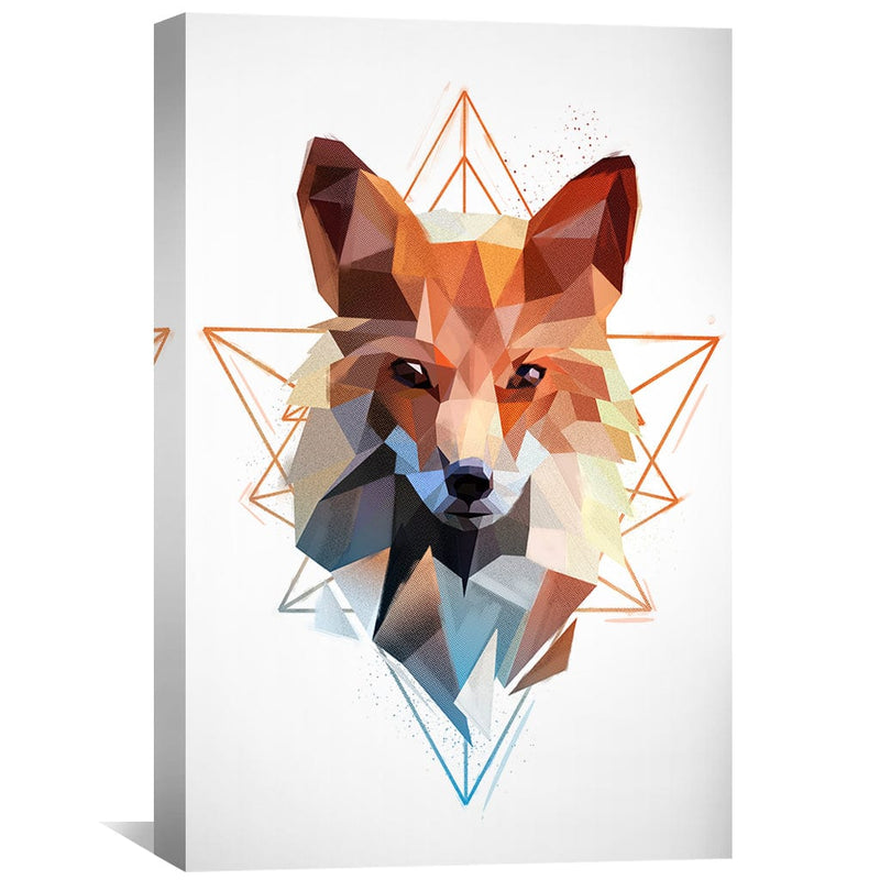 Low Poly Fox Light Canvas