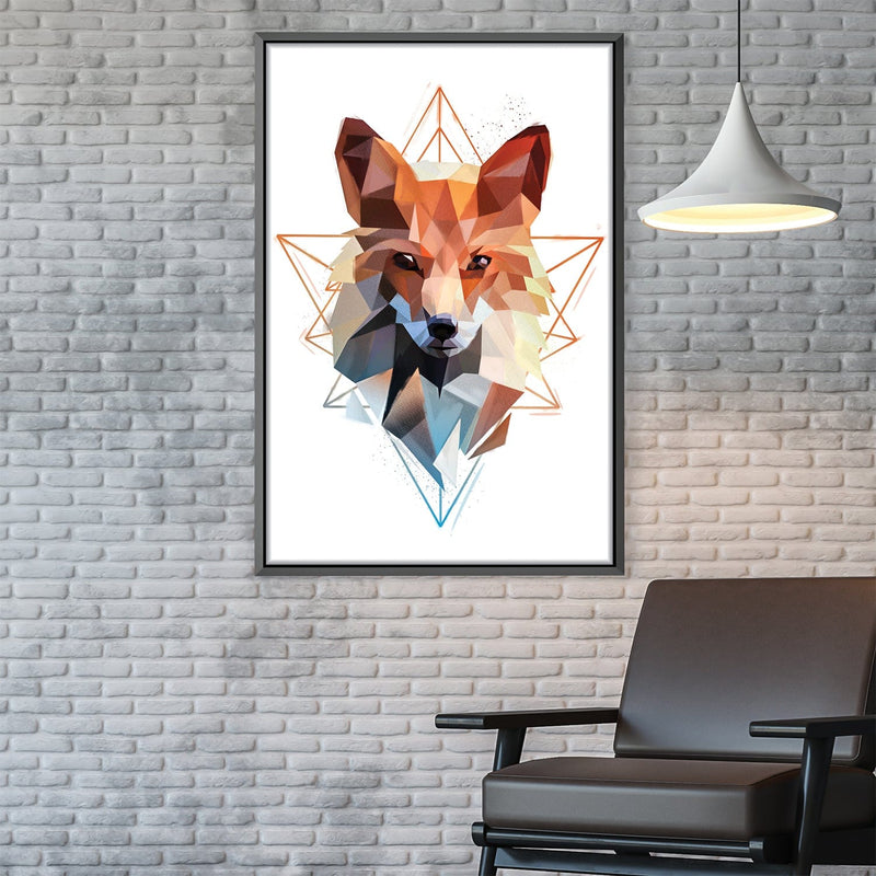 Low Poly Fox Light Canvas