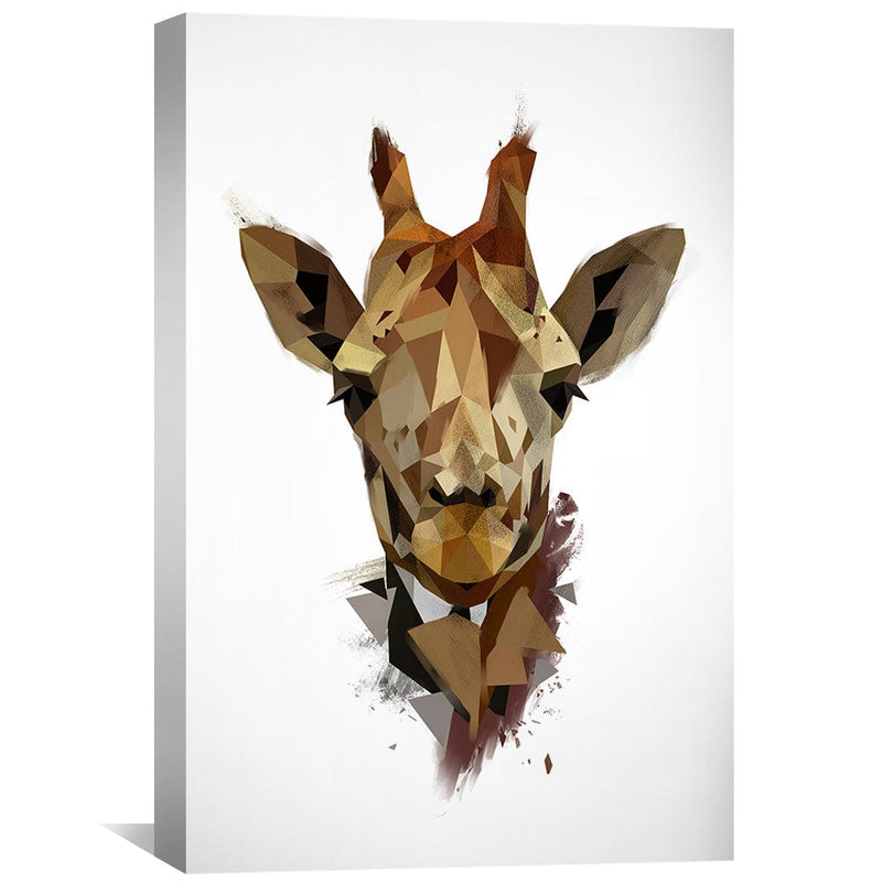 Low Poly Giraffe Light Canvas