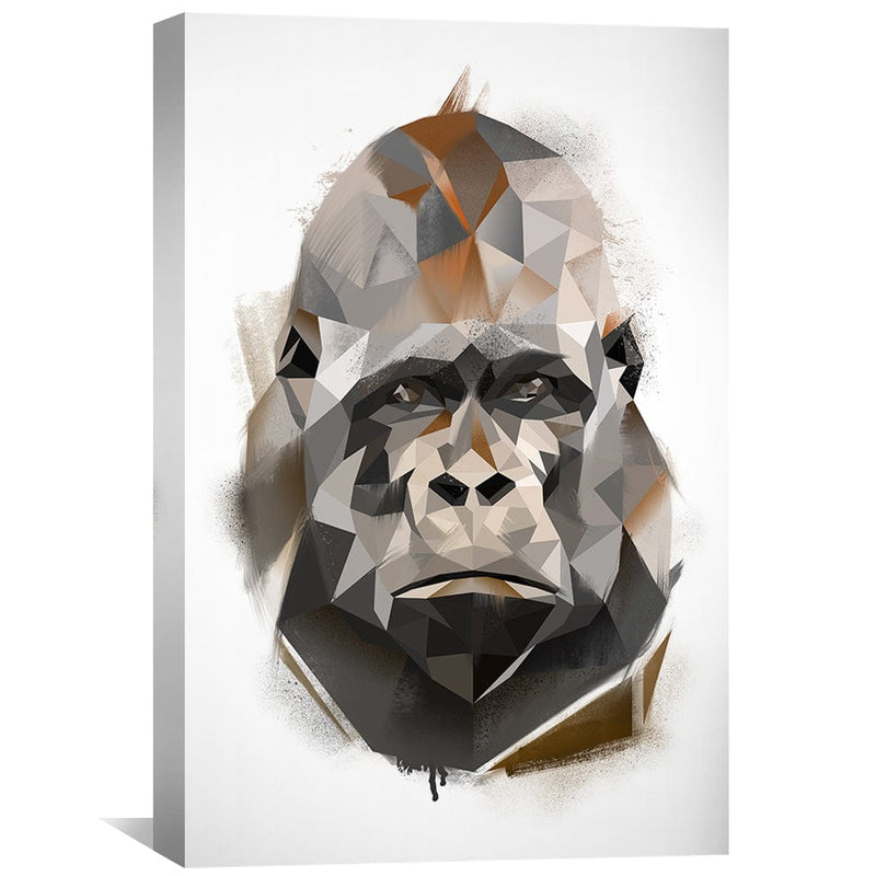 Low Poly Gorilla Light Canvas