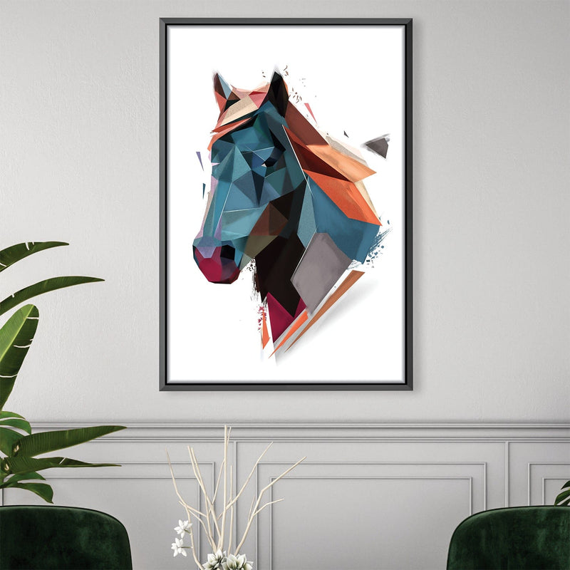 Low Poly Horse Light Canvas