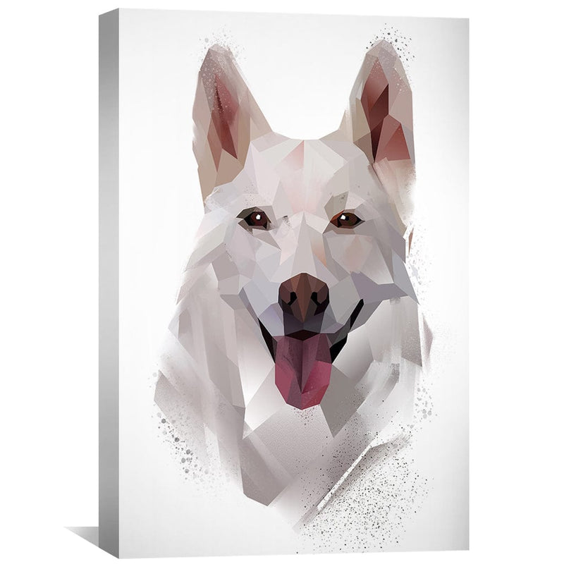 Low Poly Husky Light Canvas