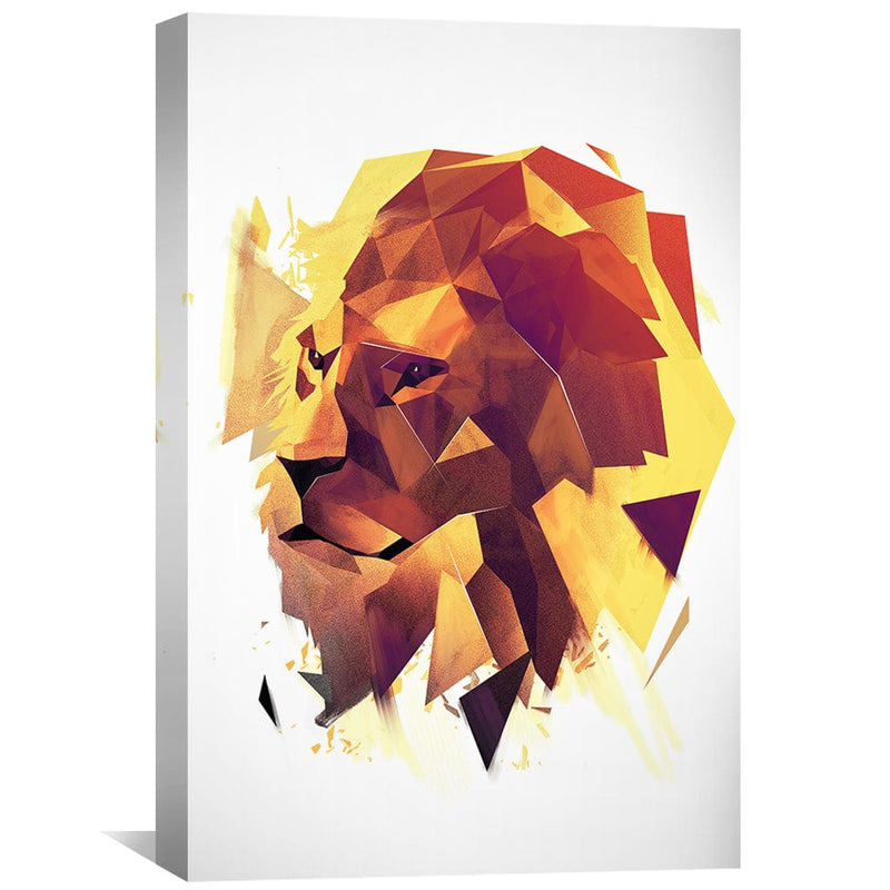 Low Poly Lion 2 Light Canvas