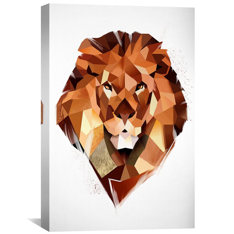 Low Poly Lion Light Canvas