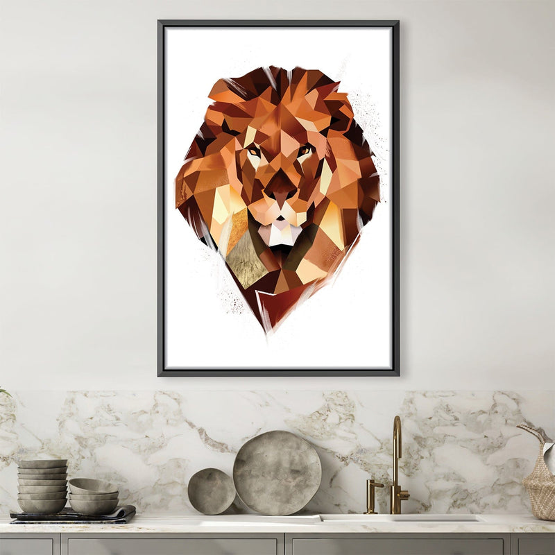 Low Poly Lion Light Canvas