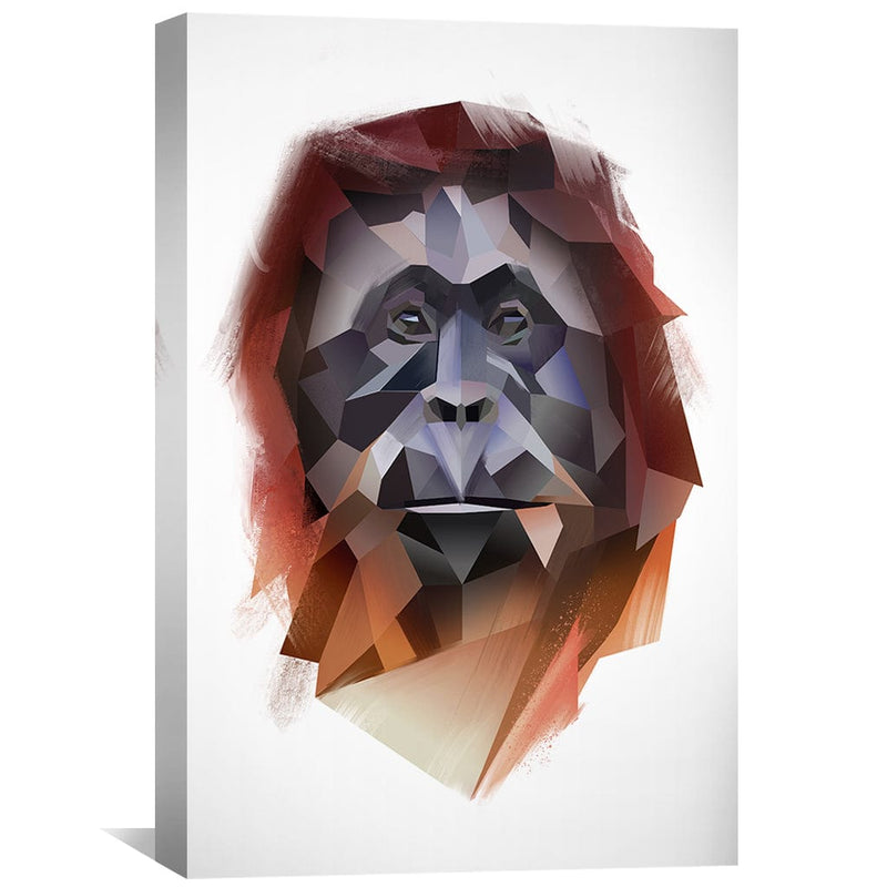 Low Poly Orangutan Light Canvas