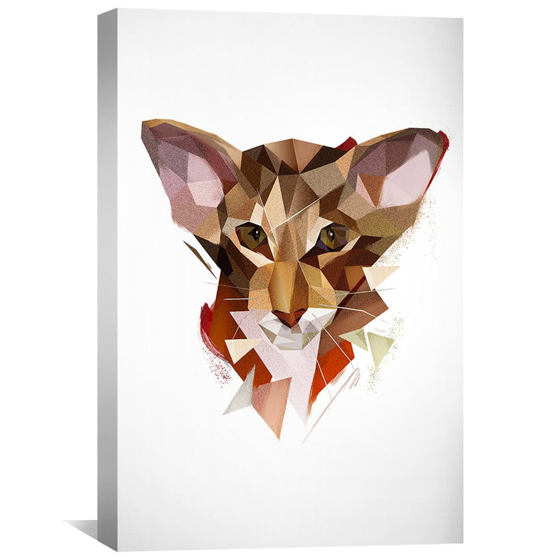 Low Poly Oriental Cat Light Canvas