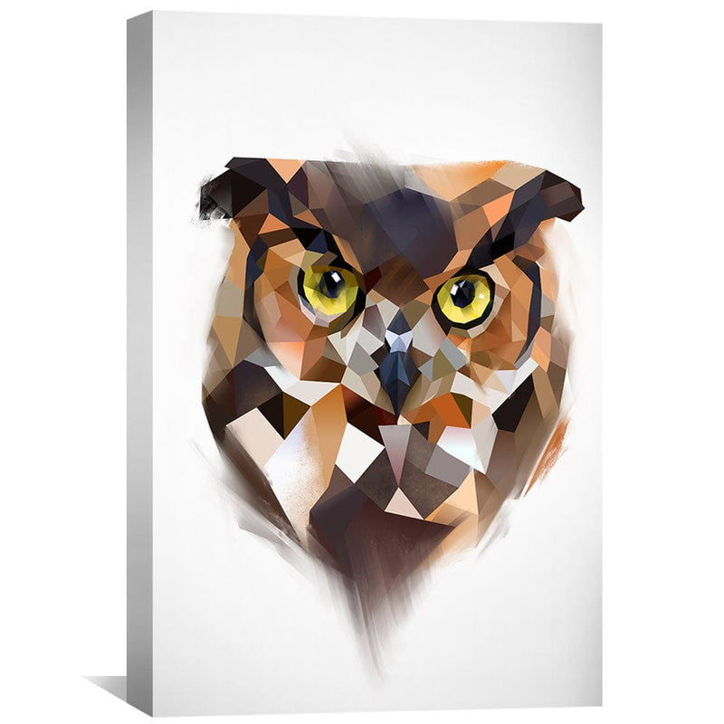 Low Poly Owl Light Canvas