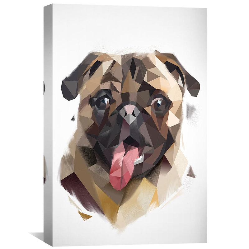 Low Poly Pug Light Canvas