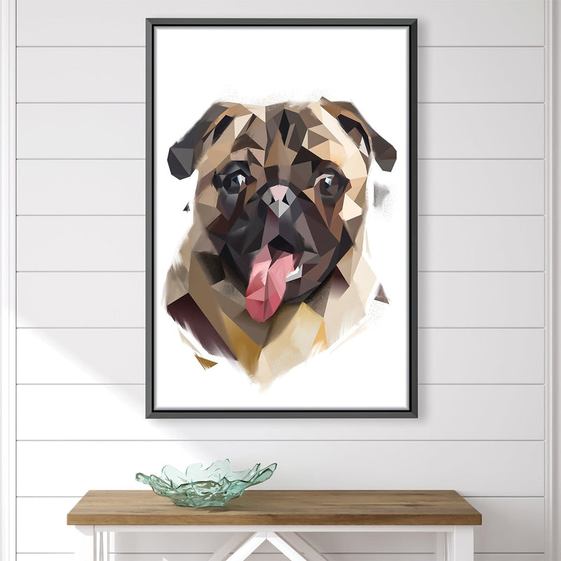 Low Poly Pug Light Canvas