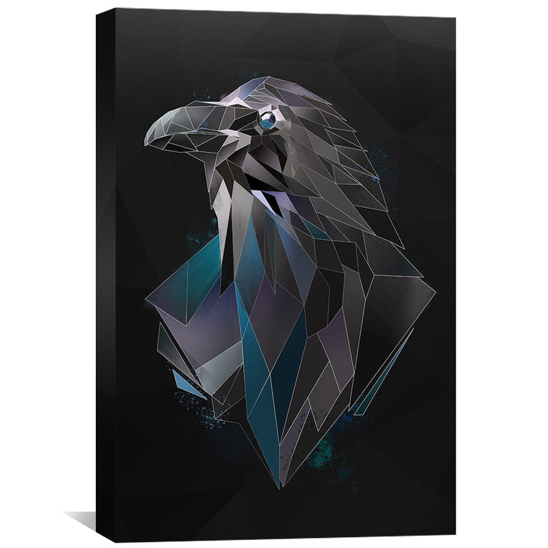 Low Poly Raven Dark Canvas