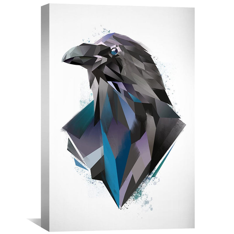 Low Poly Raven Light Canvas