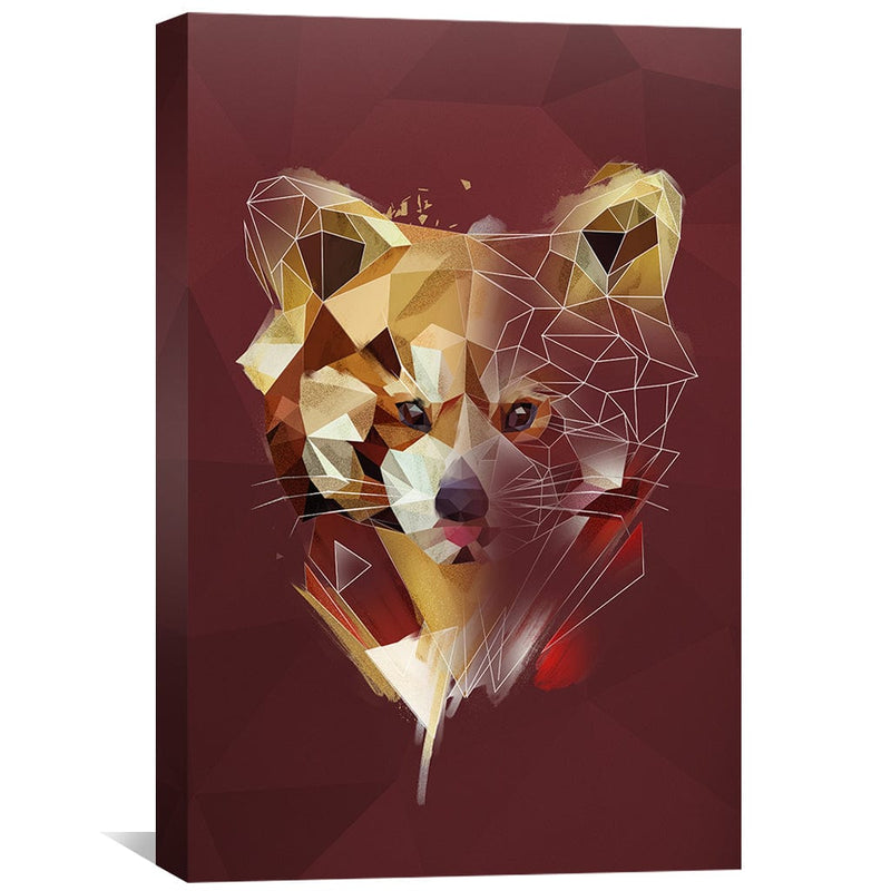 Low Poly Red Panda 2 Dark Canvas