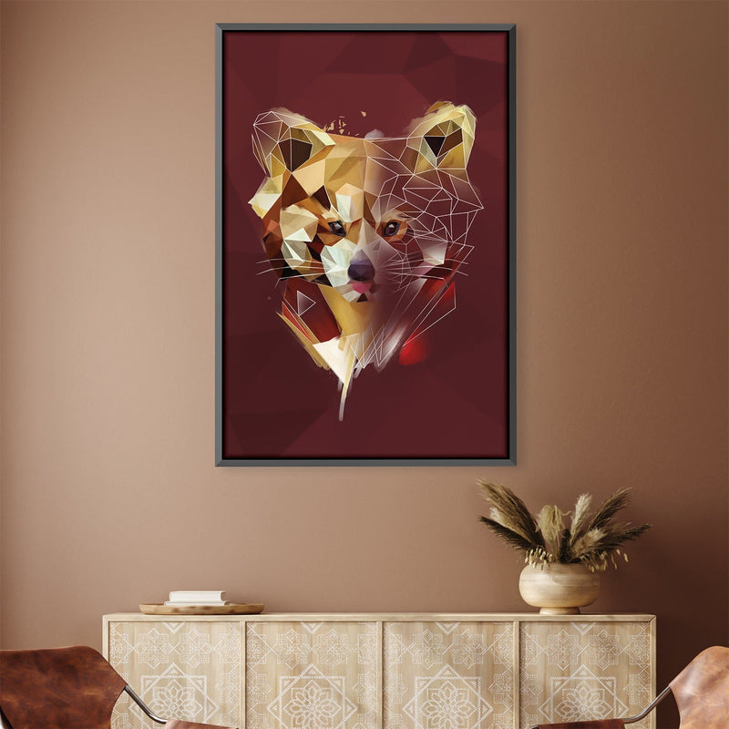 Low Poly Red Panda 2 Dark Canvas