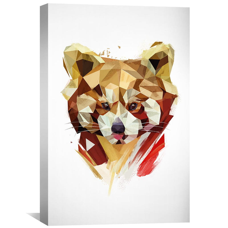 Low Poly Red Panda 2 Light Canvas