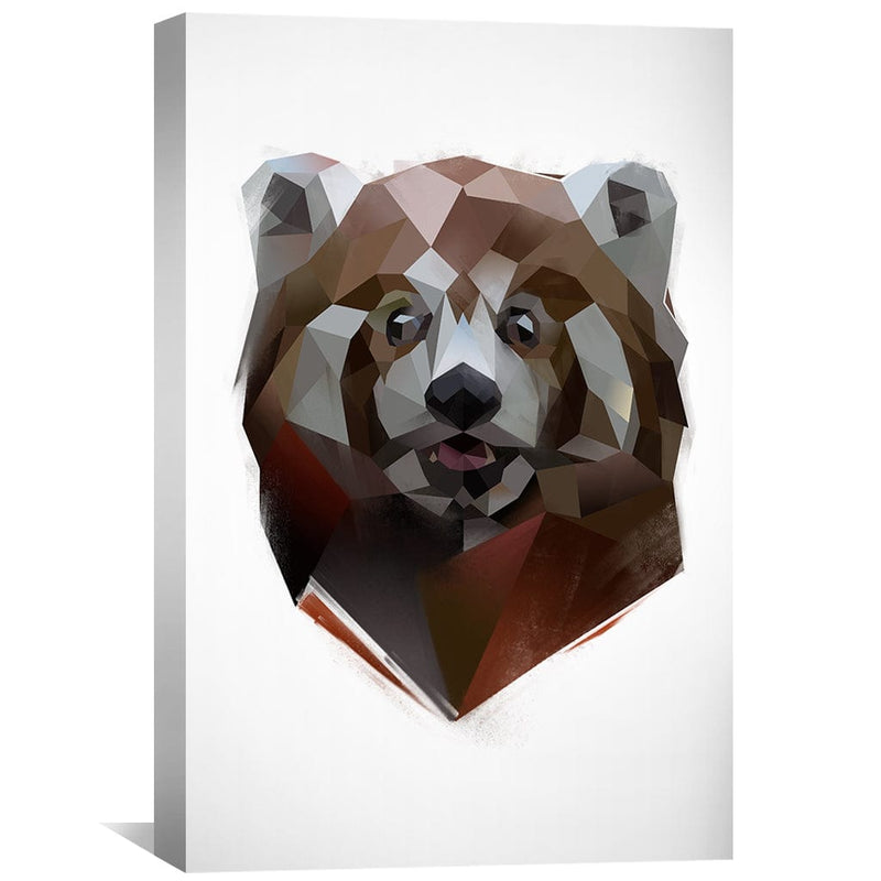 Low Poly Red Panda Light Canvas