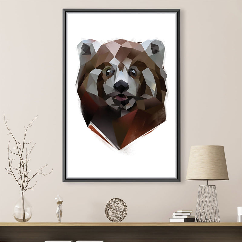 Low Poly Red Panda Light Canvas