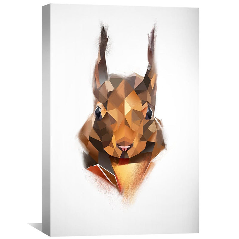 Low Poly Squirrel Light Canvas