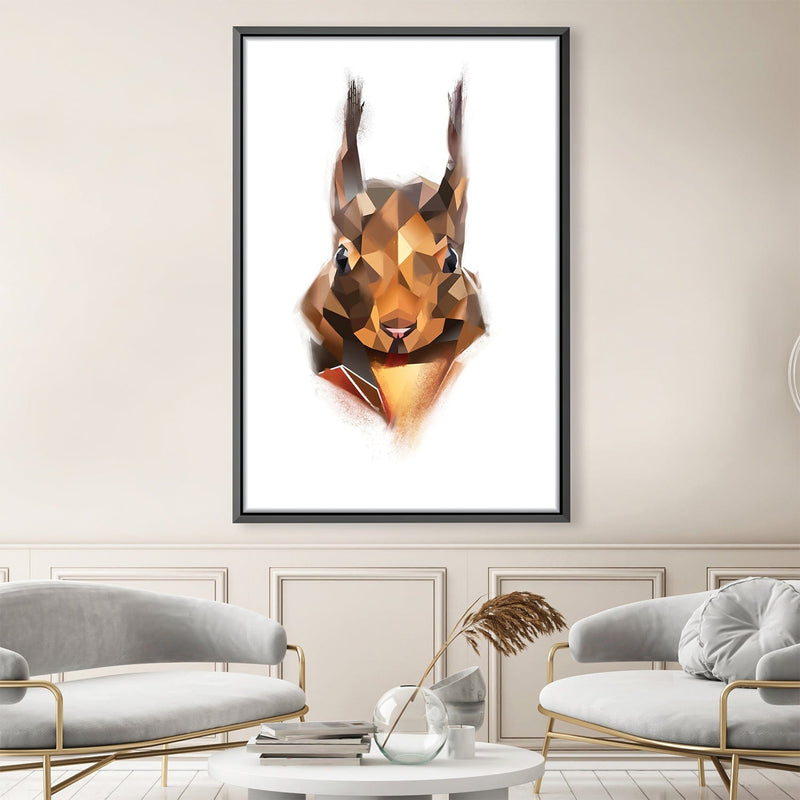 Low Poly Squirrel Light Canvas