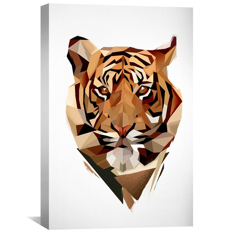 Low Poly Tiger Light Canvas