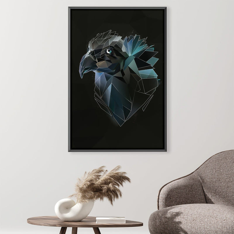 Low Poly Vulture Dark Canvas