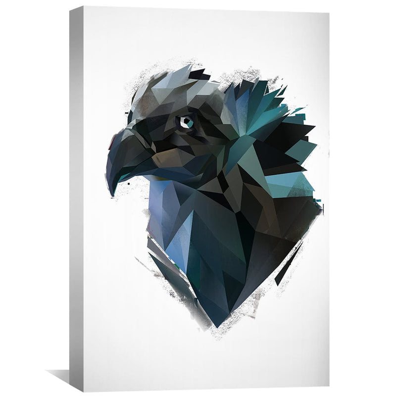 Low Poly Vulture Light Canvas