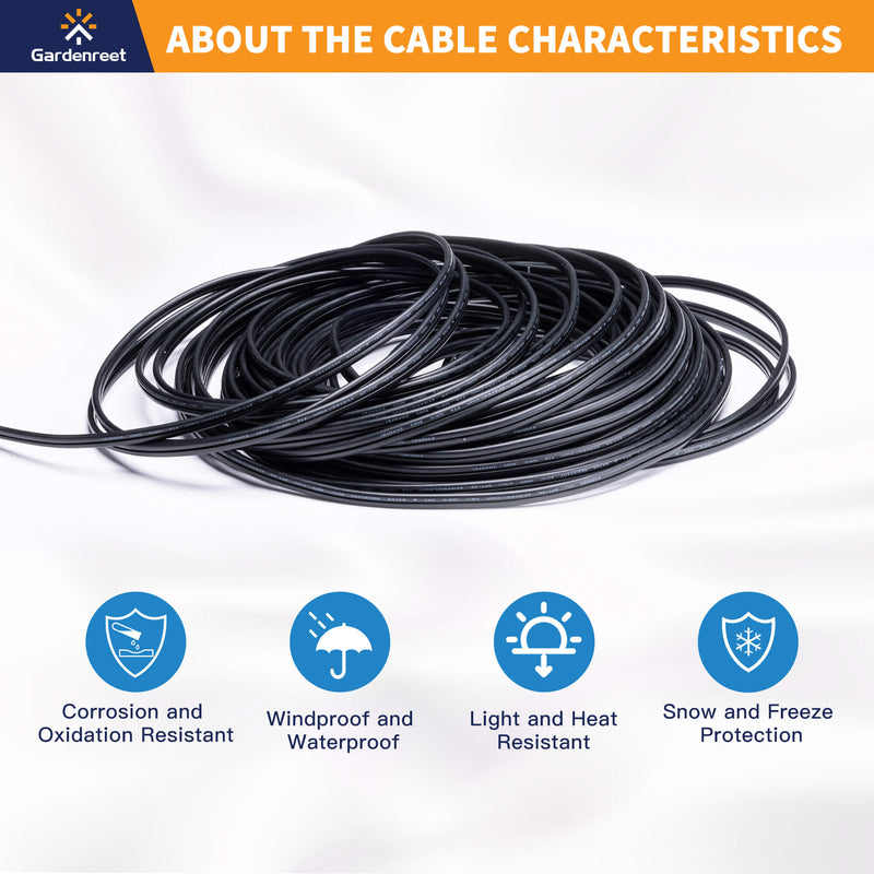 Gardenreet 12/2,14/2,16/2 Low Voltage Landscape Wire, 100/250/500 Feet Outdoor Direct Burial Landscape Lighting Cable for Spotlights, Path Lights, Well lights(UL Listed)