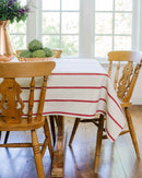 Red Stripe Linen Tablecloth by Galley & Fen