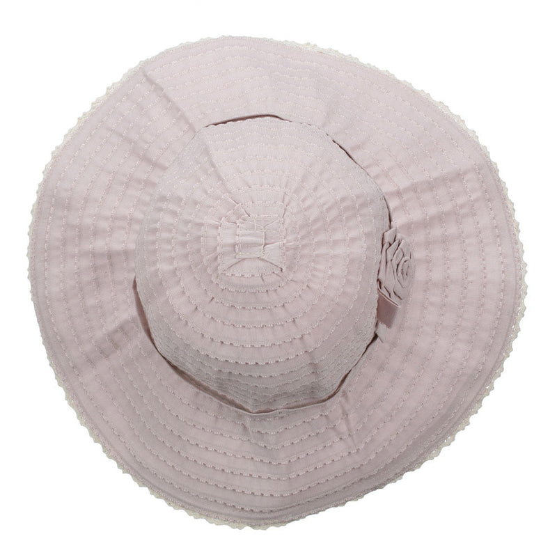 Crushable Bucket Hat With Flower Accent