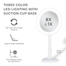 Hudson Lighted Makeup Mirror with Magnification & Suction Cup