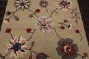 5' x 8' Handmade Wool Loop Pile Floral Traditional Oriental Area Rug Taupe