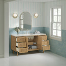 James Martin Laurent 60" Dual Mount Single Bathroom Vanity, Light Natural Oak