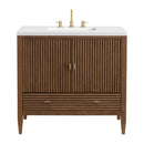 James Martin Myrrin 36" Single Bathroom Vanity, Mid-Century Walnut
