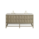 James Martin Emmeline 72" Double Bathroom Vanity, Pebble Oak