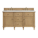 James Martin Lorelai 60" Double Bathroom Vanity, Light Natural Oak