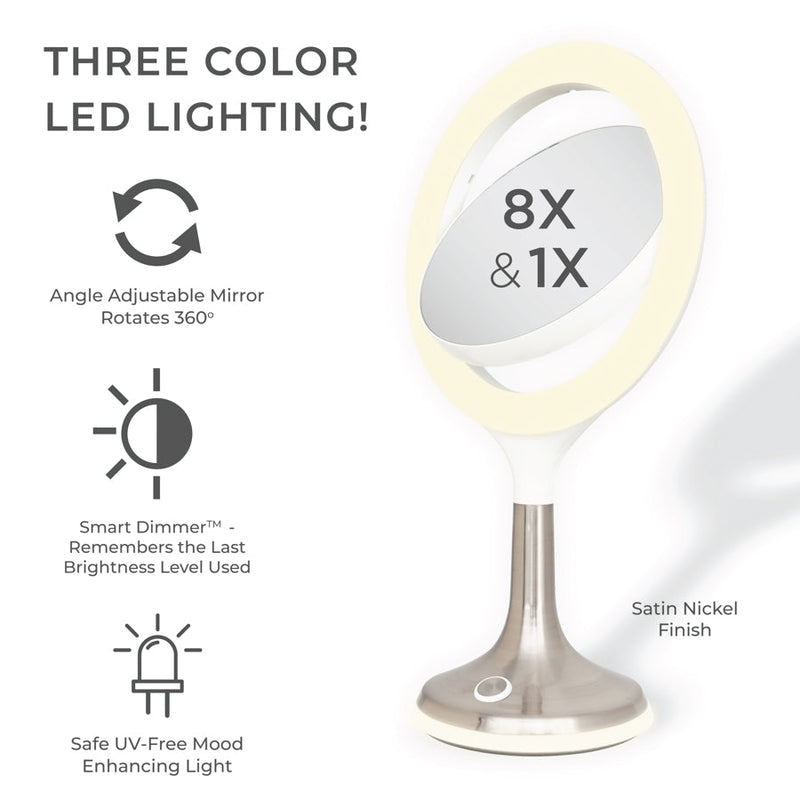 Mood Therapy Lighted Makeup Mirror with Magnification
