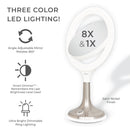 Solana Lighted Makeup Mirror with Magnification & Touch Pad