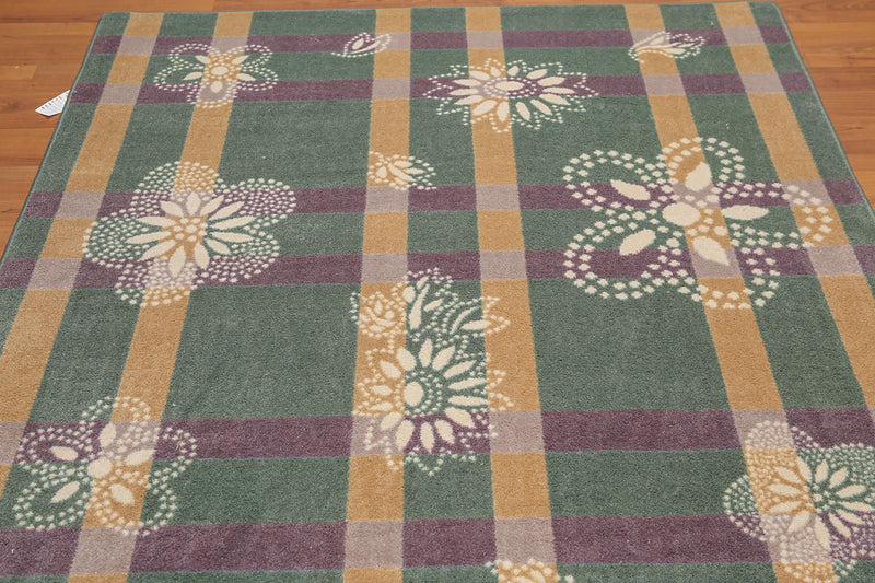 5'6" x 7'6" Modern 100% Nylon Full Pile Area Rug Aqua