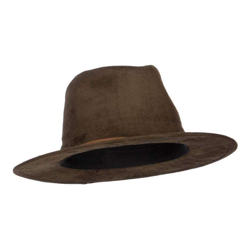 Women's Leatherette Tie Suede Panama Hat