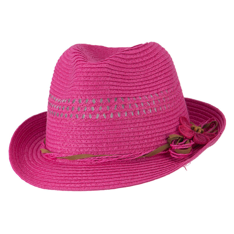 Ladies Toyo Braid Fedora Hat
