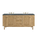 James Martin Laurent 72" Dual Mount Double Bathroom Vanity, Light Natural Oak