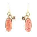 Lucent Orange Sponge Coral Golden Drop Earrings