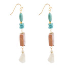 Lucia Turquoise and Wood Drop Earrings